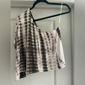 Vestique One shoulder Brown Tie-Dye top
